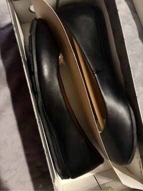 Sun + Stone Black Leather Ballet Flats